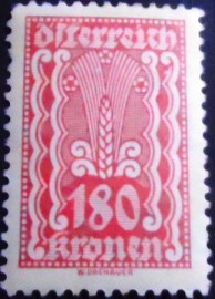 Selo postal da Áustria de 1922 Symbolism Ear of Corn 180