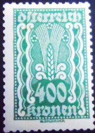 Selo postal da Áustria de 1922 Symbolism Ear of Corn 400 B