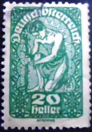 Selo postal da Áustria de 1920 Allegory