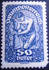 Selo postal da Áustria de 1919 Coat of Arms and Allegory