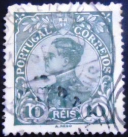 Selo postal de Portugal de 1910 King Manuel II 10