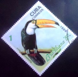 Selo postal de Cuba de 1989 Common Toucan