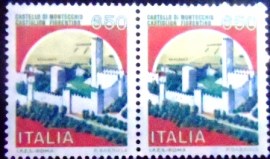 Par de selos postais da Itália de 1986 Castle Montecchio