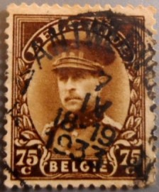 Selo postal da Bélgica de 1932 King Albert I 75