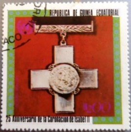 Selo postal da Guinea Equatorial de 1978 The George Cross 1940