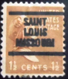 Selo postal dos Estados Unidos de 1938 Martha Washington S.Louis