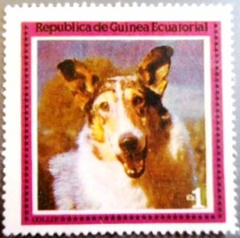 Selo postal da Guinea Ecuatorial de 1978 Collie