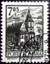 Selo postal da Romênia de 1972 Brasov Black Church