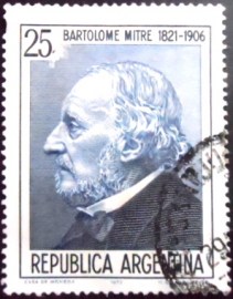 Selo postal da Argentina de 1972 Bartolomé Mitre