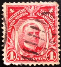 Selo postal das Filipinas de 1914 William McKinley 4 Ab