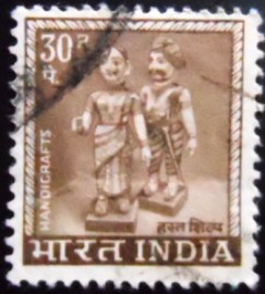 Selo postal da Índia de 1967 Indian Dolls