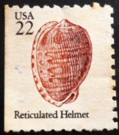 Selo postal dos Estados Unidos de 1985 Reticulated Cowrie-Helmet  Dl