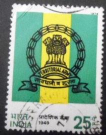 Selo postal da Índia de 1974 Indian Territorial Army