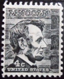 Selo postal dos Estados Unidos de 1965 Abraham Lincoln