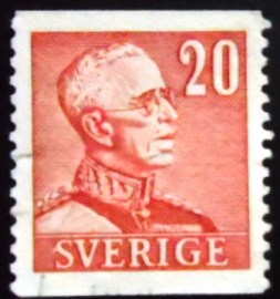 Selo postal da Suécia de 1940 King Gustav V 20