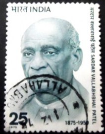 Selo postal da Índia de 1975 Sardar Vallabhbhai Patel