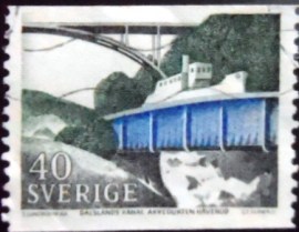 Selo postal da Suécia de 1968 Dalsland Canal