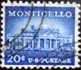 Selo postal dos Estados Unidos de 1956 Monticello