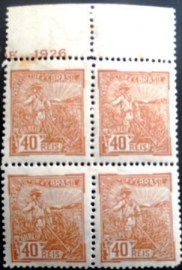 Quadra de selos postais do Brasil de 1926 Agricultura 40