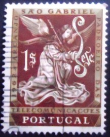 Selo postal de Portugal de 1962 Archangel Gabriel