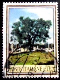 Selo postal da Itália de 1966 Olive at Villa Adriana