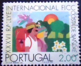 Selo postal de Portugal de 1976 Hikers