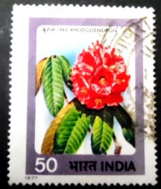 Selo postal da Índia de 1977 Rhododendron