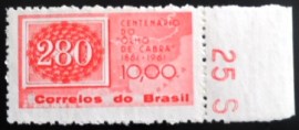 Selo postal do Brasil de 1961 Olho-de-gato C 466 Y