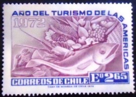Selo postal do Chile de 1972 Fish and produce