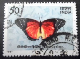 Selo postal da Índia de 1981 Red Lacewing