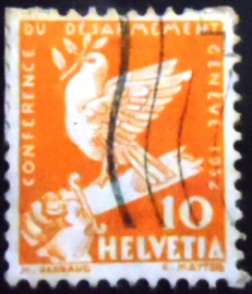 Selo postal da Suiça de 1932 Peace Dove on a Broken Sword