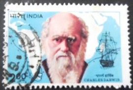Selo postal da Índia de 1983 Charles Darwin