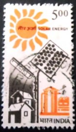 Selo postal da Índia de 1988 Solar Energy