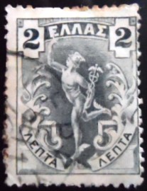 Selo postal da Grécia de 1901 Hermes