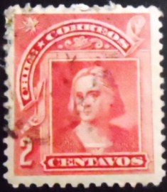 Selo postal do Chile de 1905 Christopher Columbus 2