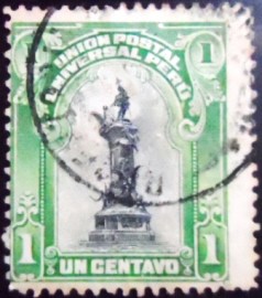 Selo postal do Peru de 1907 Monument of Bolognesi
