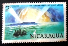 Selo postal da Nicarágua de 1978 The Mysterious Island