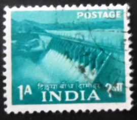 Selo postal da Índia de 1955 Tilaiya Dam