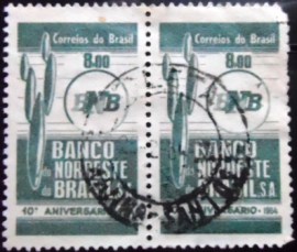 Par de selos postais do Brasil de 1964 Banco do Nordeste