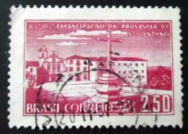 Selo postal do Brasil de 1957 Emancipação Santo Antonio