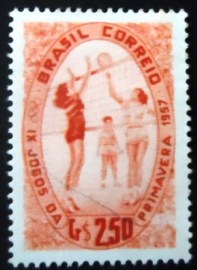 Selo postal de 1957 Jogos da Primavera - C 392 N