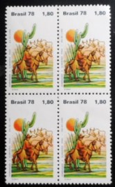 Quadra de selos postais do Brasil de 1978 Guimarães Rosa M