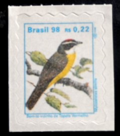 Selo postal do Brasil de 1999 Bem-te-vizinho do Topete Vermelho M