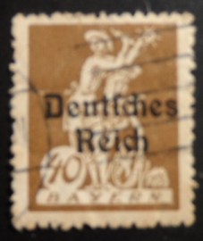 Selo postal da Alemanha Bavária de 1920 Franchise Stamps for Civil Service Councils
