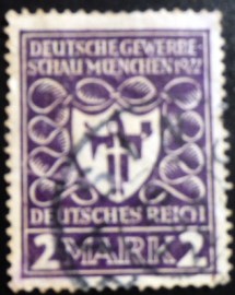 Selo postal da Alemanha Reich de 1922 Munich Exhibition. U