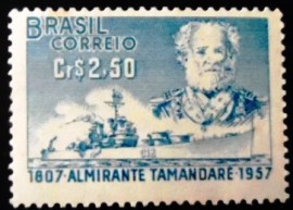 Selo postal do Brasil de 1957 Almirante Tamandaré