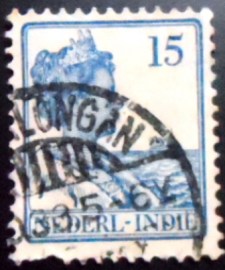 Selo postal Índias Holandesas de 1929 Queen Wilhelmina Type Seegers 15