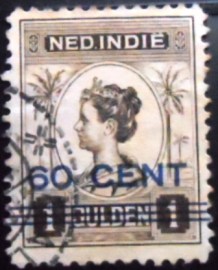 Selo postal Índias Holandesas de 1921 Queen Wilhelmina overprinted 60