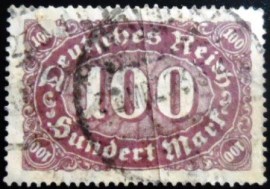 Selos postal da Alemanha Reich de 1923 Mark Numeral 100 U