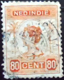 Selo postal Índias Holandesas de 1922 Queen Wilhelmina Type Harting 80